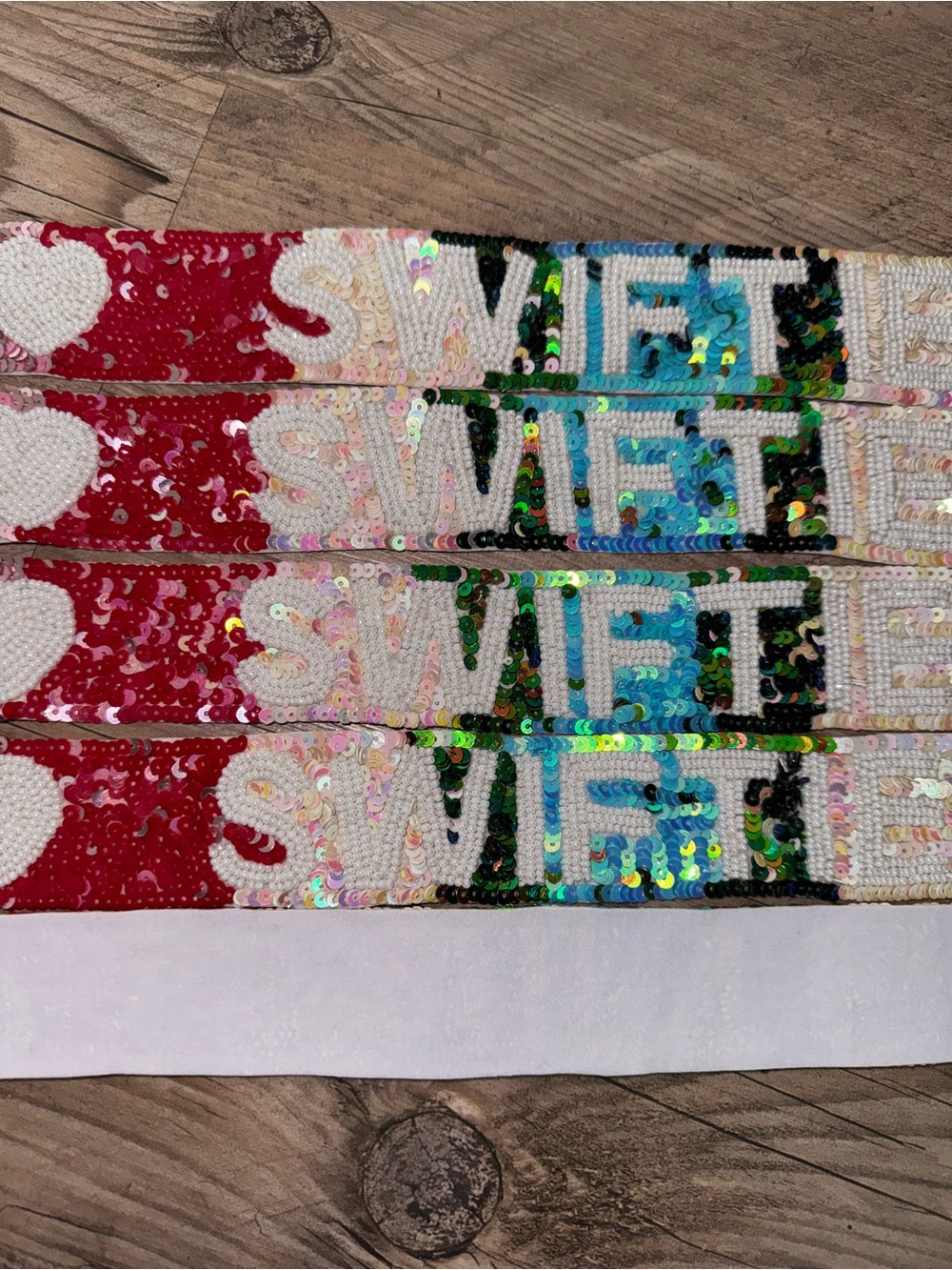 Sequin 'SWIFTIE” Multicolor Ombré Lovers Era Beaded Purse Strap